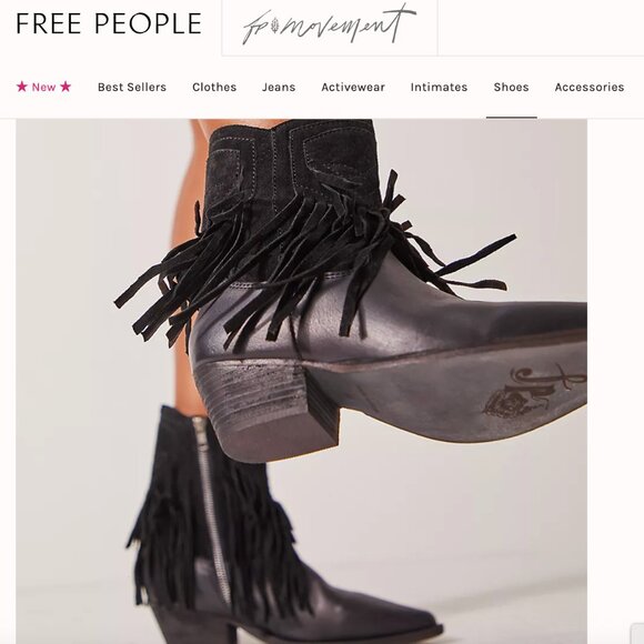 Free People - Lawless Fringe Western Boots - Picture 1 of 6